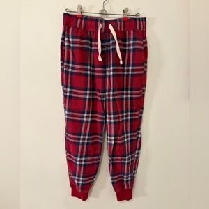 Hollister Red Plaid Joggers S